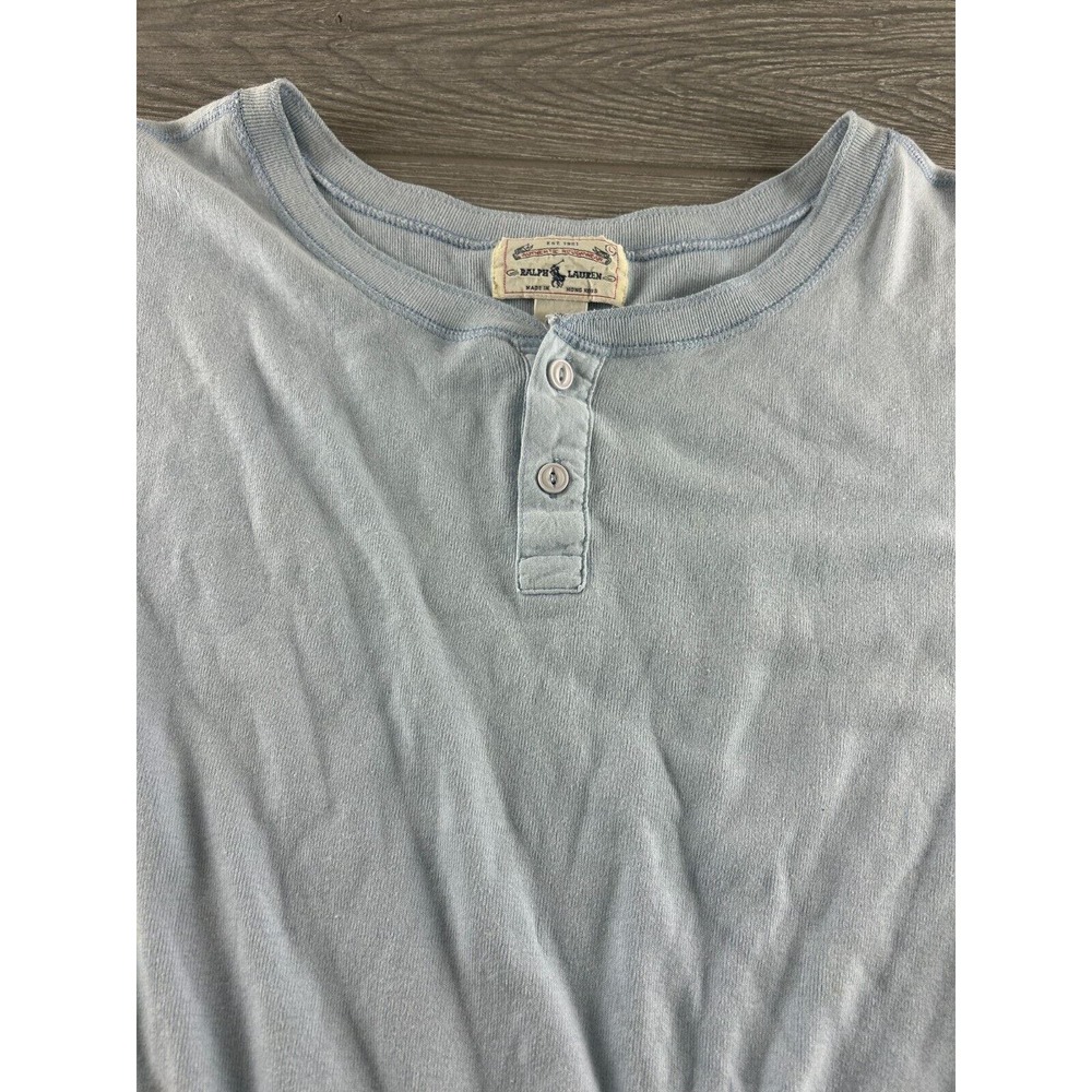 VTG Polo Ralph Lauren Womens Size Large Knit Henley Light Blue Maxi Dress Long - Picture 4 of 9